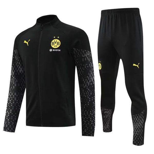Conjunto Borussia Dortmund Zíper Longo All Black