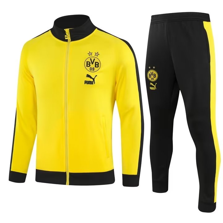 Conjunto Borussia Dortmund Zíper Longo Amarelo