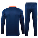 Conjunto Manchester United Zíper Curto Treino Azul 2024/25
