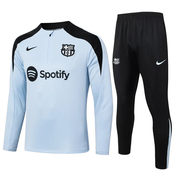 Conjunto Barcelona Zíper Curto Treino Azul Bebê 2024/25