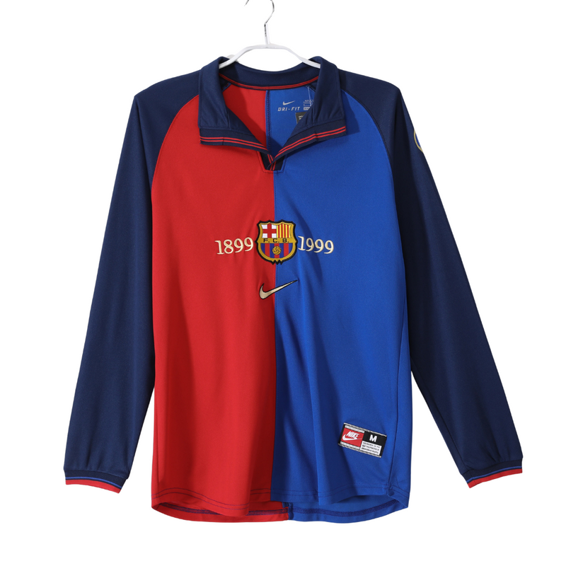 Camisa Retrô Barcelona Manga Longa 1999/00 Edição Centenária