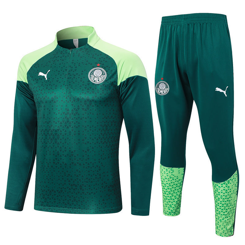 Conjunto Palmeiras Ziper Curto Treino Verde Escuro