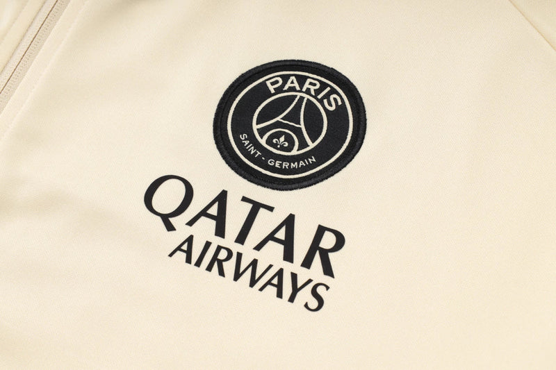 Conjunto Paris Saint Germain Zíper Longo Bege